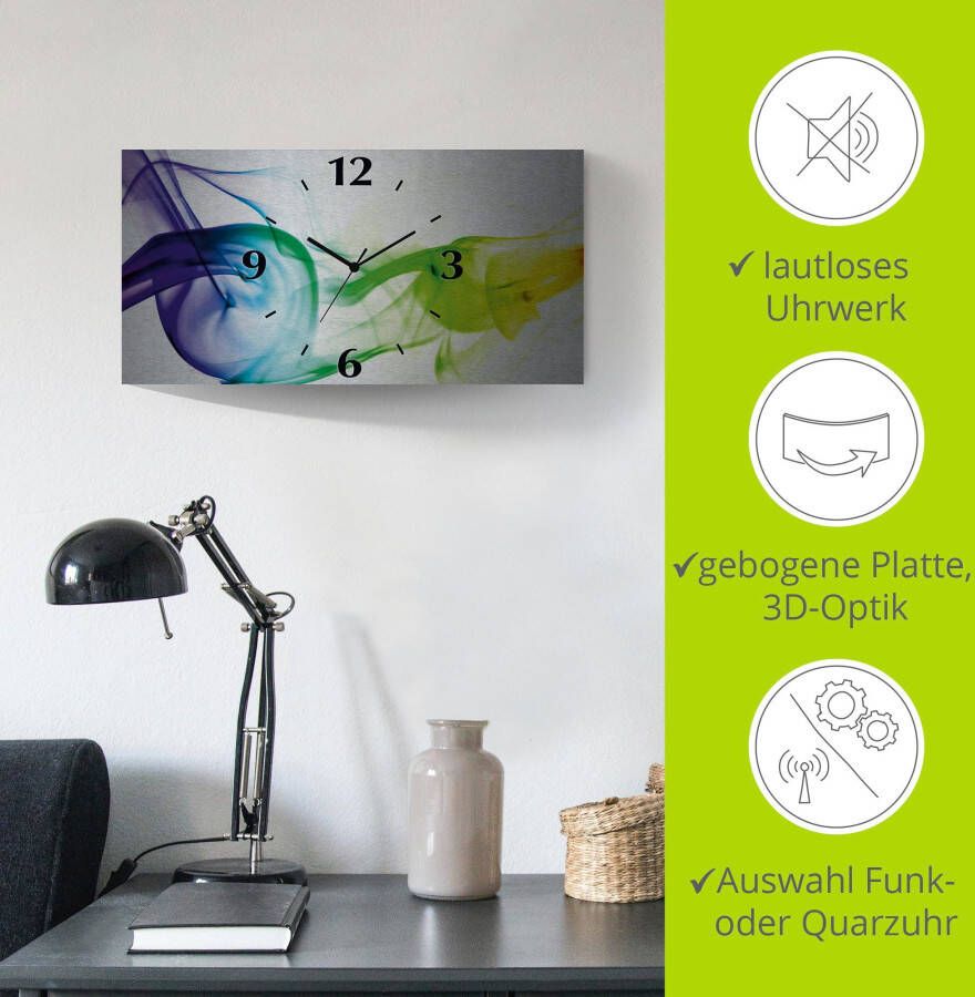 Artland Wandklok Rook abstract 3d-look geschulpt met kwarts- of radiografisch uurwerk verschillende maten