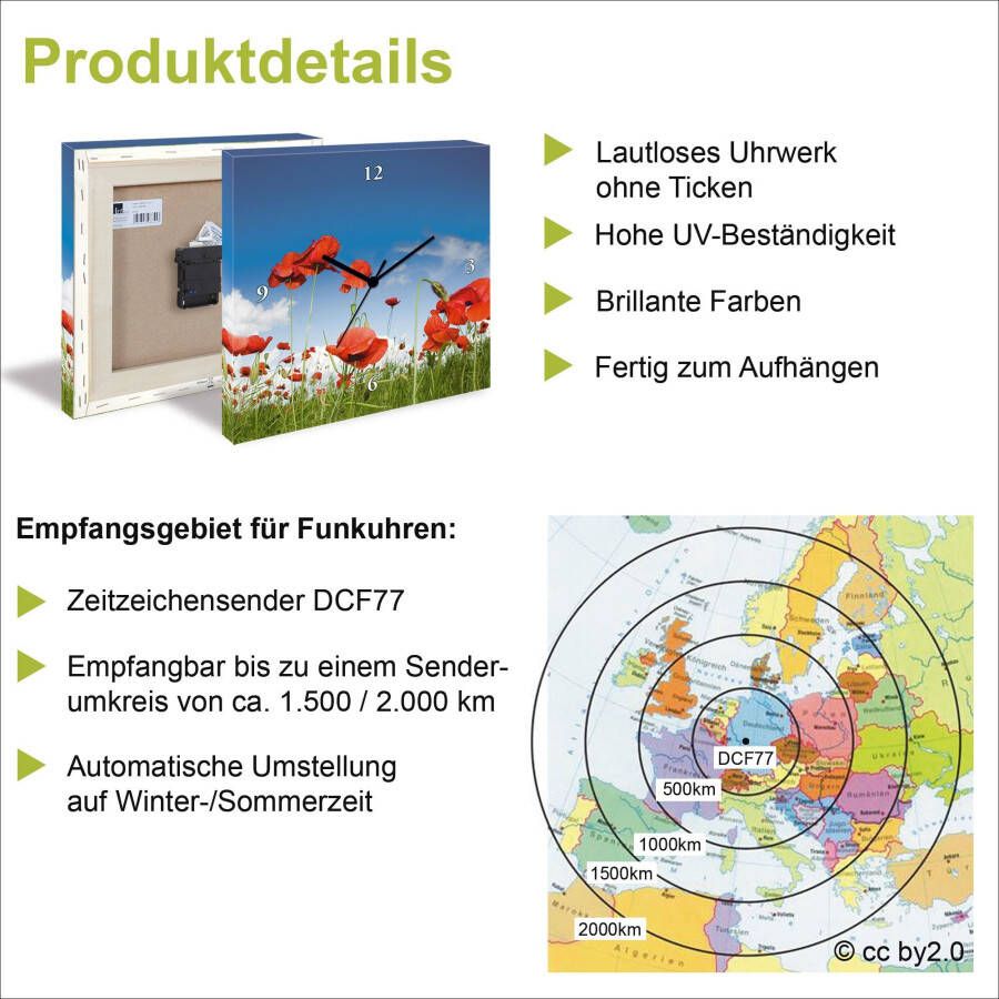 Artland Wandklok Sterren de maan 1902 optioneel verkrijgbaar met kwarts- of radiografisch uurwerk geruisloos zonder tikkend geluid