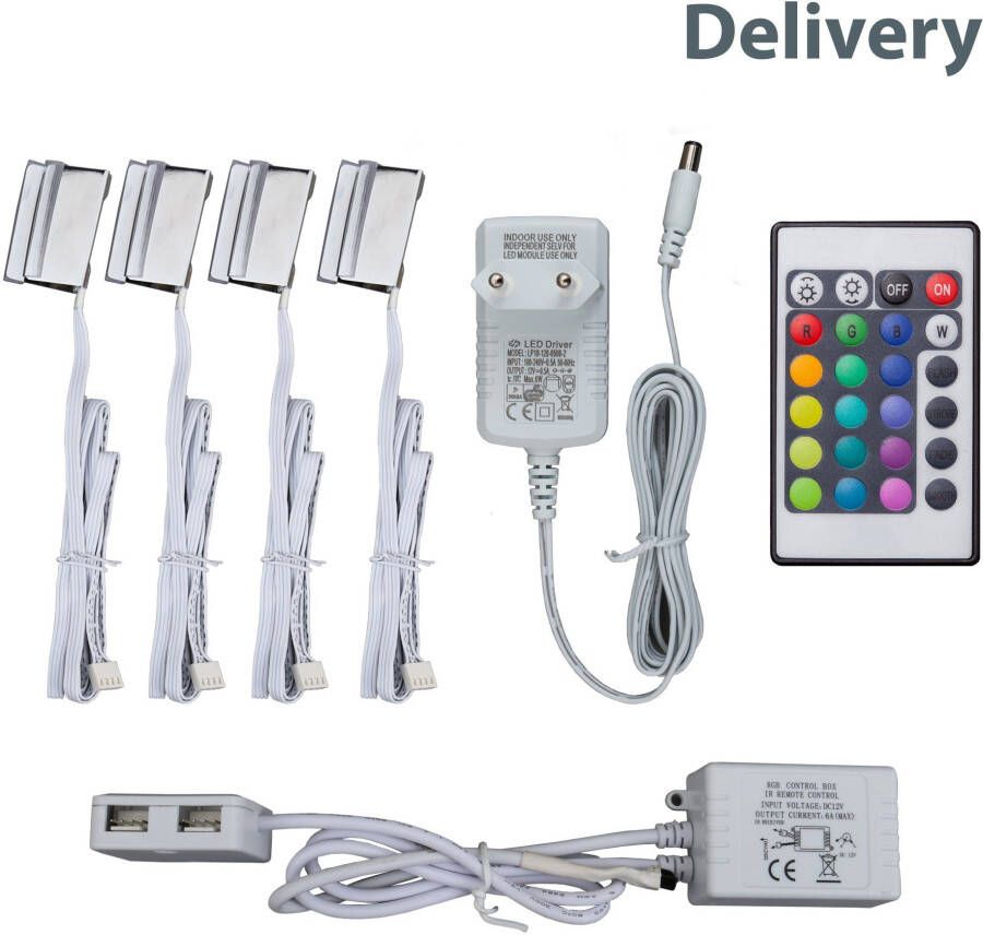 B.K.Licht Decoratieve ledverlichting LED clips RGB glasbodem verlichting glasrandlichten lampen