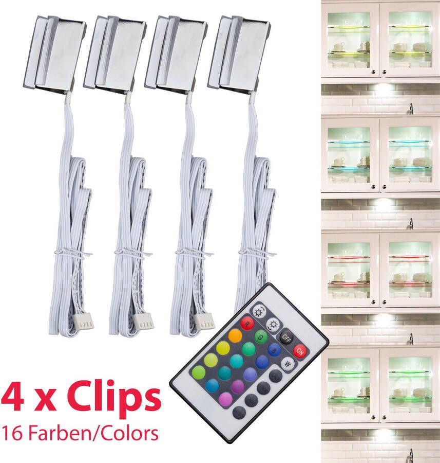 B.K.Licht Decoratieve ledverlichting LED clips RGB glasbodem verlichting glasrandlichten lampen