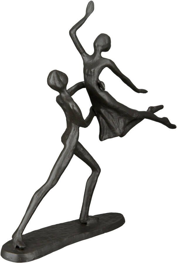 Casablanca by Gilde Decoratief figuur Design sculptuur danspaar bruin Decoratief object van metaal hoogte 17 5 cm woonkamer (1 stuk)