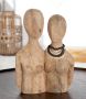 Casablanca by Gilde Decoratief figuur Sculptuur pair naturel Decoratief object van hout hoogte 37 cm woonkamer (1 stuk) - Thumbnail 2