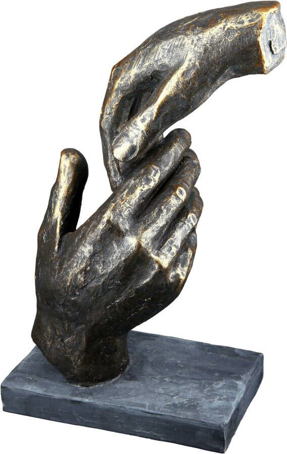 Casablanca by Gilde Decoratief figuur Sculptuur two hands bronskleur (1 stuk)