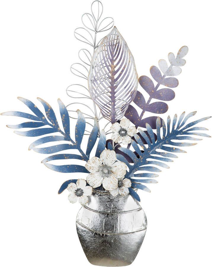 Casablanca by Gilde Sierobject voor aan de wand Wandrelief Vase mit Blumen (1 stuk)