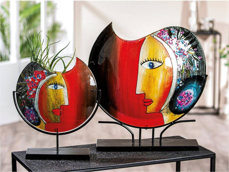 Casablanca by Gilde Siervaas Glasart decoratieve vaas Gezicht "Cloe" hoogte ca. 48 cm (1 stuk)