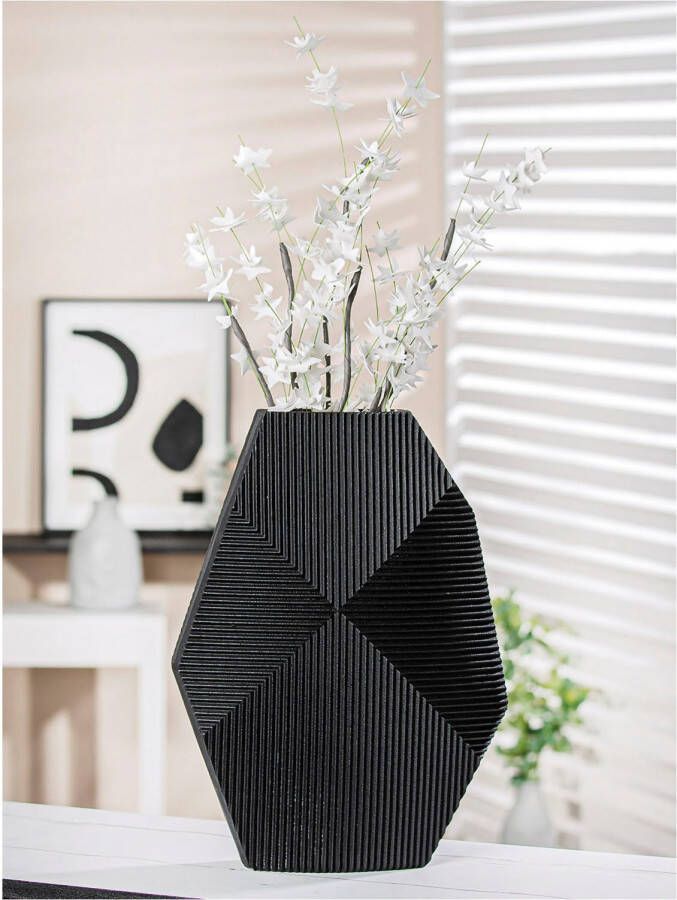 Casablanca by Gilde Tafelvaas Vase Heptagon schwarz waterdicht (1 stuk)