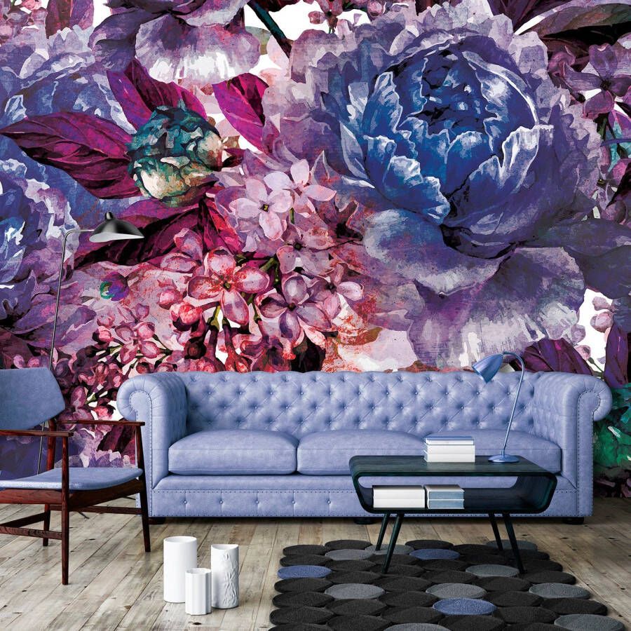Consalnet Papierbehang Violette bloemen motief