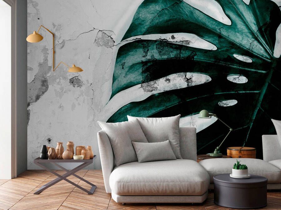 Consalnet Vliesbehang Groene gatenplant bloem