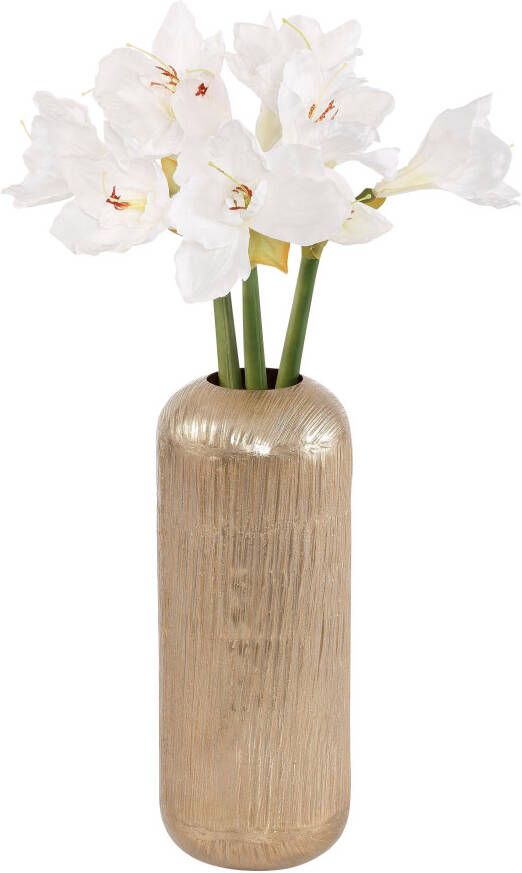 Creativ deco Siervaas Kerst versiering met hoogwaardige amaryllis (set 4 stuks)