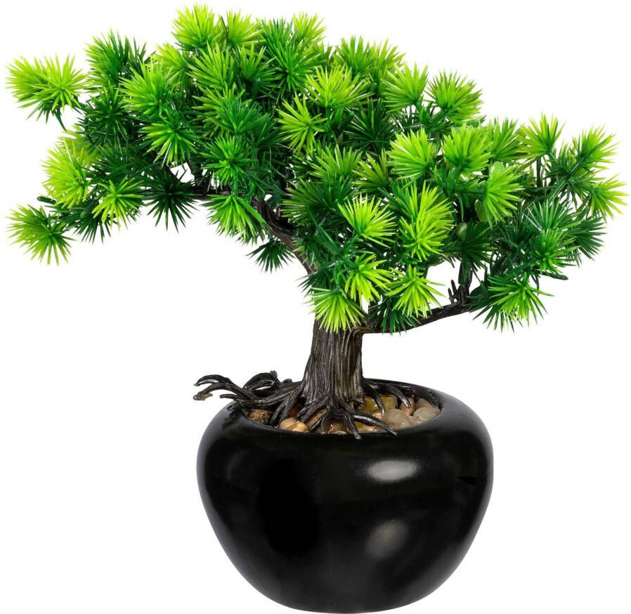 Creativ green Kunstbonsai Bonsai lariks in een keramische pot(2 stuks)