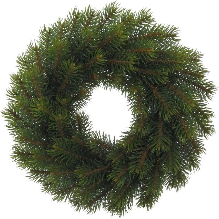 Creativ green Winterse kunstplant Kerst versiering Krans Ø 25 cm 2-delige set (2 stuks)