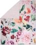 Descanso Plaid Fiori Zeer zacht knuffeldeken 130x160 cm omkeerbaar bloemen zand - Thumbnail 2