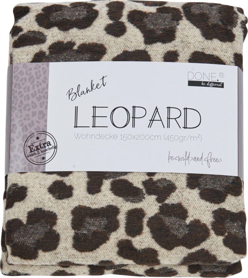 done. Deken Leopard Deken met siernaad in luipaard-look knuffeldeken
