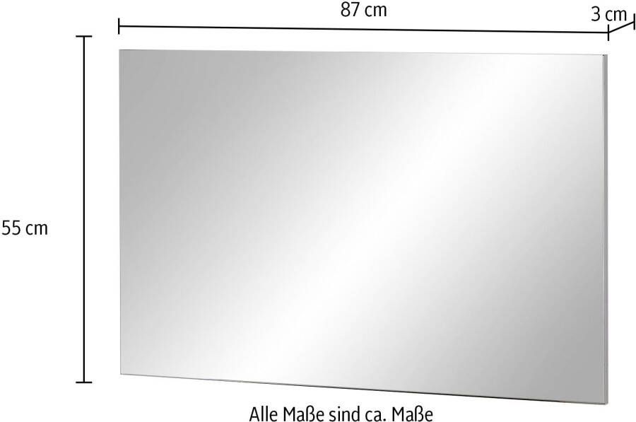 GERMANIA Wandspiegel Univa met terugspringende draagplaat zodat er een schaduwvoeg ontstaat (1 stuk)