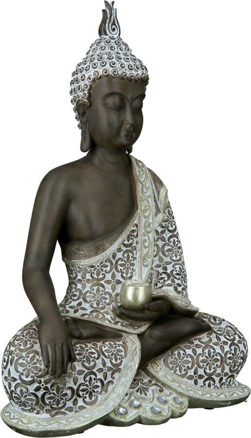 GILDE Boeddhabeeld Boeddha Mangala bruin wit (1 stuk)