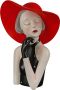 GILDE Decoratief figuur Figur Lady mit rotem Hut (1 stuk) - Thumbnail 2