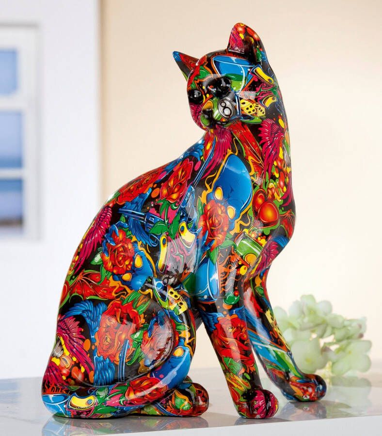 GILDE Decoratief figuur popart kat Decoratief object dierfiguur hoogte 29 cm woonkamer (1 stuk)