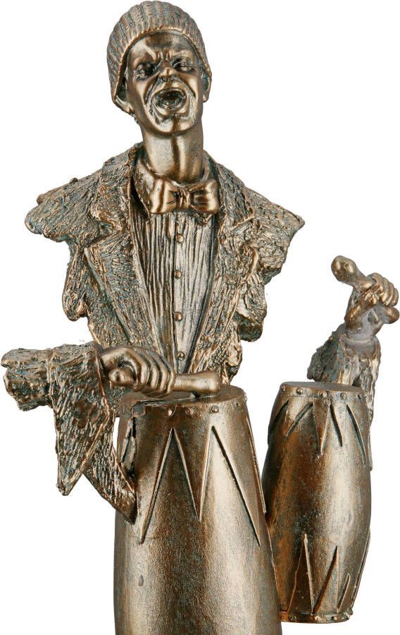 GILDE Decoratief figuur Sculptuur Trommelspeler (1 stuk)
