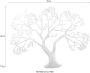 GILDE Sierobject voor aan de wand Wandreliëf boom zilver Wanddecoratie van metaal decoratief in eetkamer & woonkamer (1 stuk) - Thumbnail 3