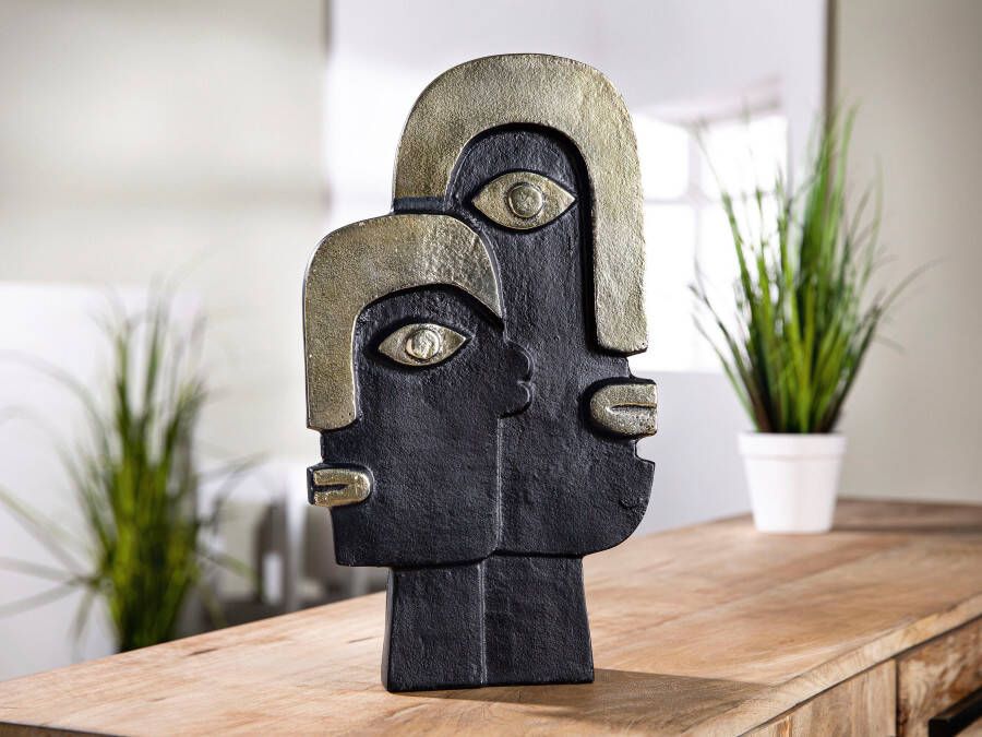 GILDE Siervaas Face Vaas van aluminium decoratief object hoogte ca. 36 cm (1 stuk)