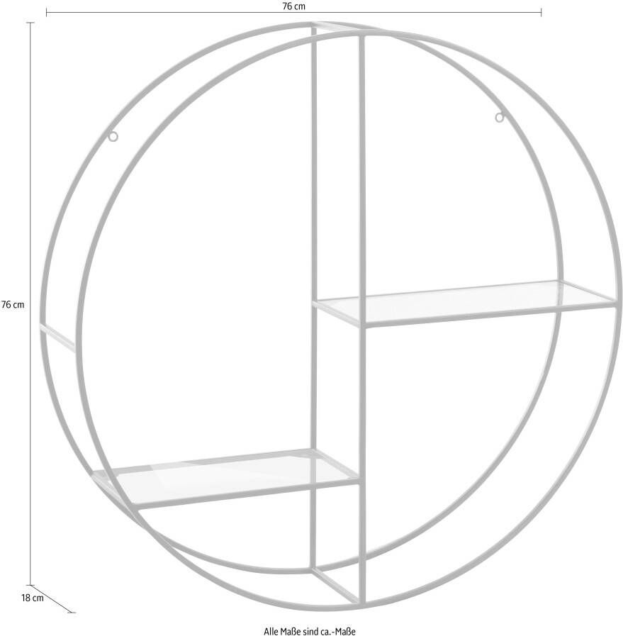 Guido Maria Kretschmer Home&Living Decoratief wandrek Tapista Decoratief rek wanddecoratie van metaal rond ø 76 cm