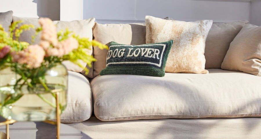 Guido Maria Kretschmer Home&Living Sierkussen Dog Lover 2-delige set kussenhoezen 30 x 50 cm zonder vulling getuft (2 stuks)