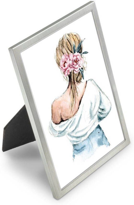 Hama Fotolijstje Fotolijst 10 x 15 cm voor 1 foto om op te hangen en te plaatsen zilver (1 stuk)
