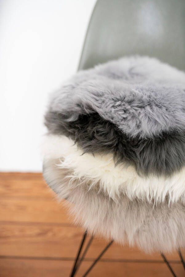 Heitmann Felle Stoelkussen Lamsvacht ronde zitkussen Ø 45 cm echt lamsvacht wasbaar ook als 2- of 4-delige set (1 stuk)