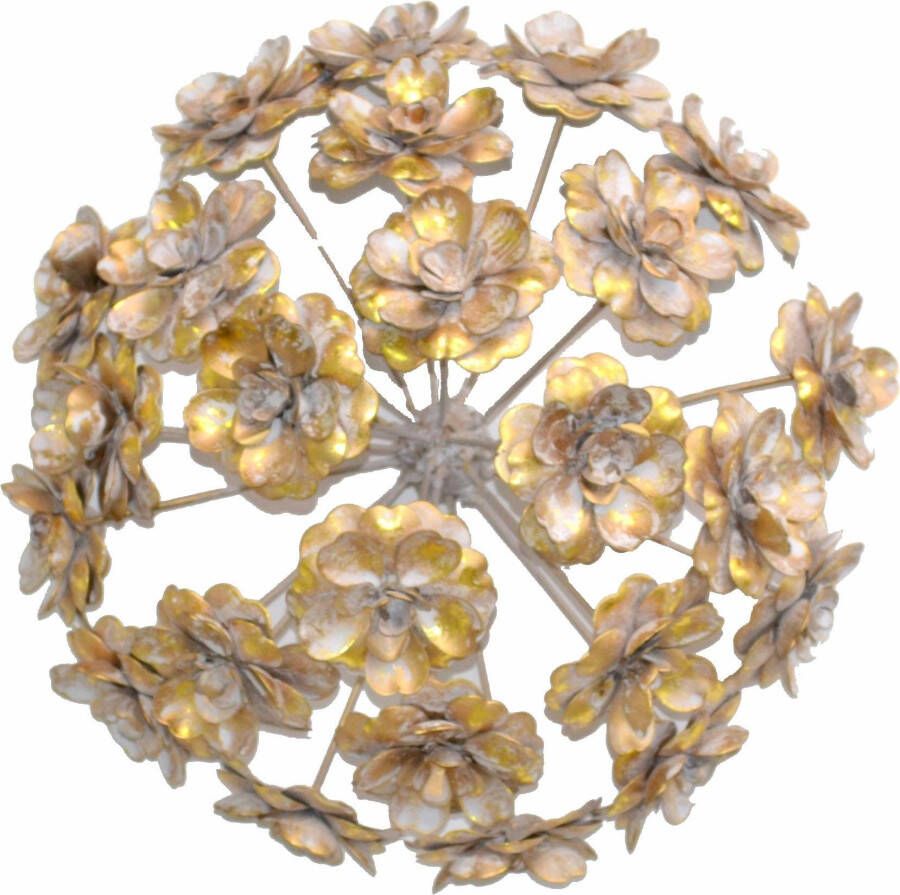 HOFMANN LIVING AND MORE Sierobject voor aan de wand Wanddecoratie van metaal rond motief bloemen