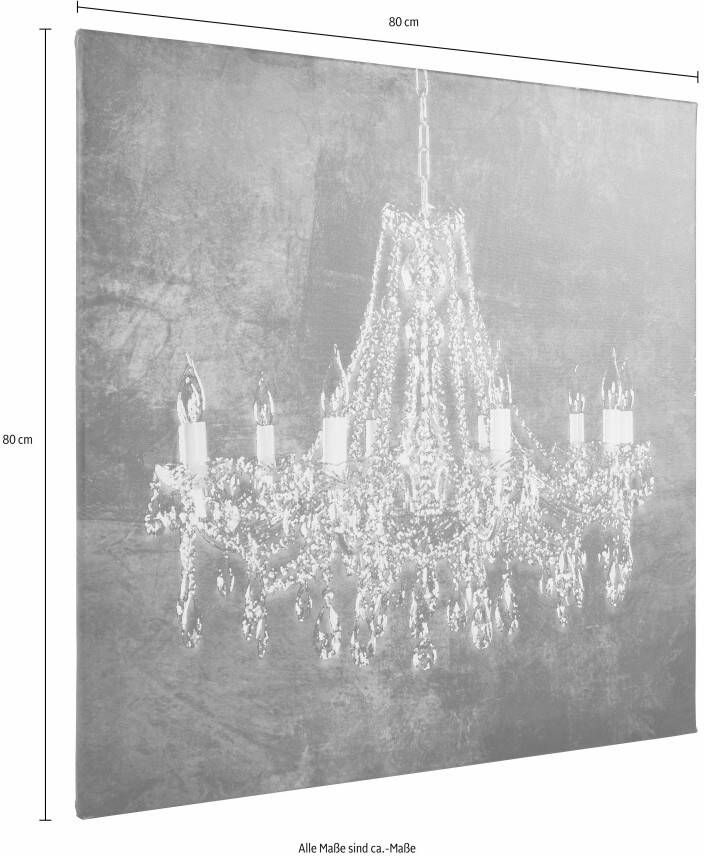 Home affaire Artprint op linnen Kroonluchter 80x80 cm binnenlandse affaire