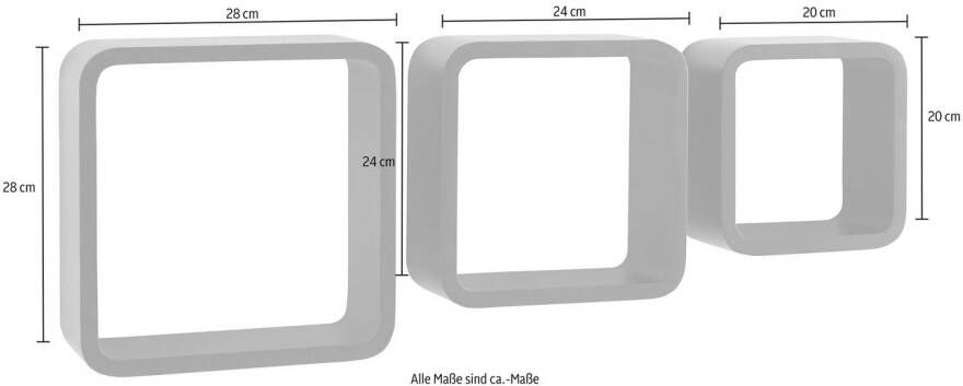 Home affaire Decoratief wandrek Decoratief rek wanddecoratie retro (set 3-delig)