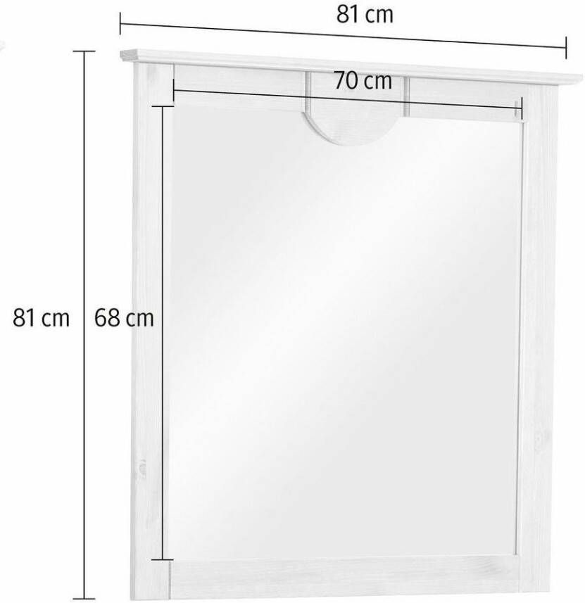 Home affaire Garderobespiegel Klera Frame van massief grenen FSC breedte 81 cm