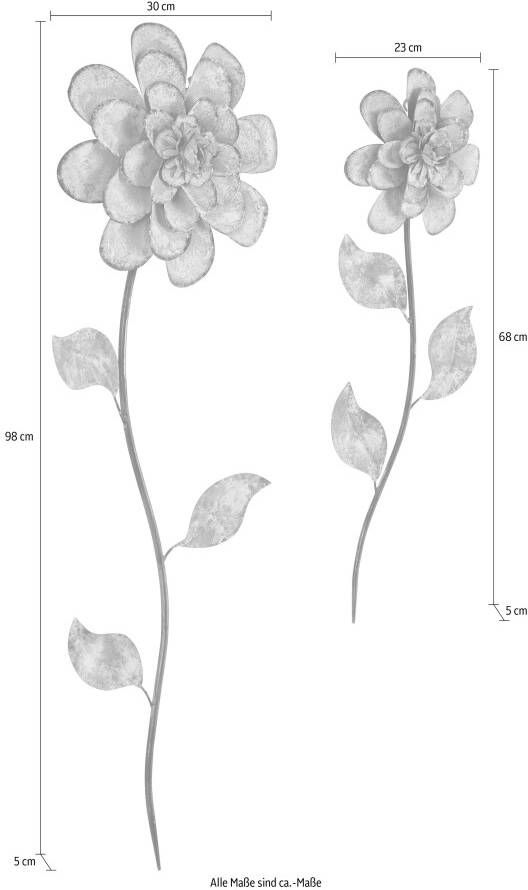 Home affaire Sierobject voor aan de wand Bloemen Wanddecoratie van metaal