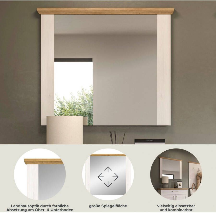 Home affaire Spiegel COSENZA TOPSELLER! Breite 82 cm 2-farbig in Landhausoptik Garderobespiegel wandspiegel gangspiegel halspiegel