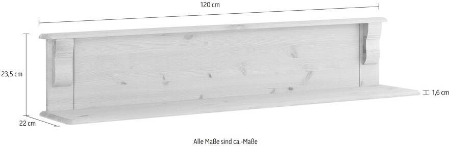 Home affaire Wandplank ADELE Breedte 120 cm van massief grenen FSC