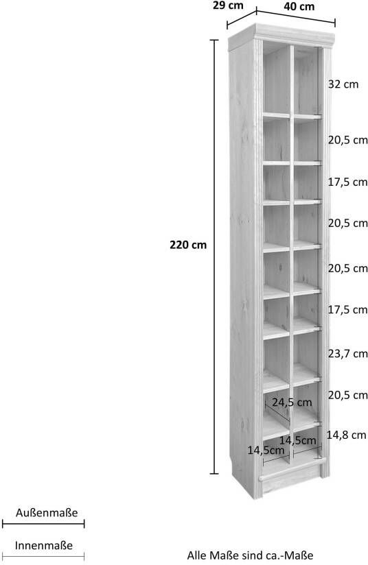 Home affaire Wandplank Soeren van massief grenen in 2 hoogten diepte 29 cm