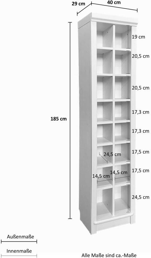 Home affaire Wandplank Soeren van massief grenen in 2 hoogten diepte 29 cm