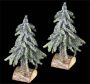 I.GE.A. Deco-boom Kerstdecoratie kerstboom Kunstmatige mini spar met ijs op houten sokkel 25 cm (set 2 stuks) - Thumbnail 3