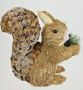 I.GE.A. Decoratief figuur Eekhoorntje Van riet dierfiguur standbeeld herfstdecoratie winterdecoratie kerstdecoratie (1 stuk) - Thumbnail 3