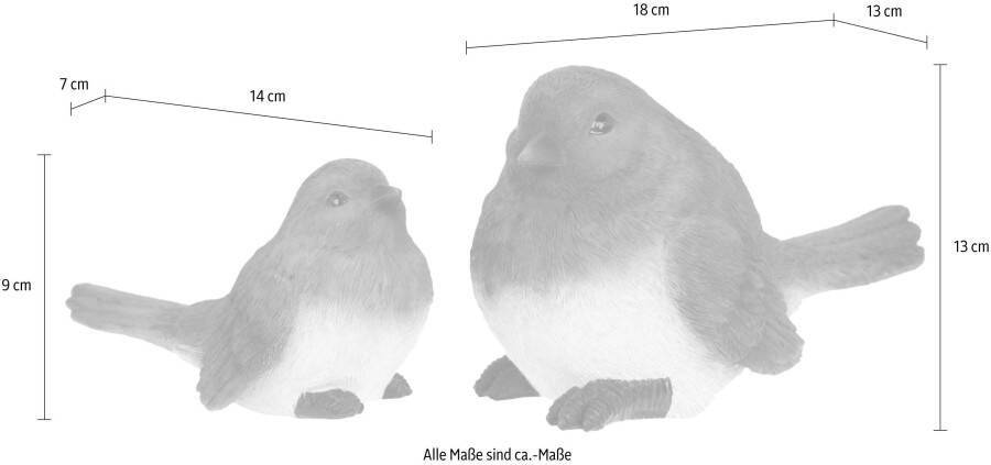 I.GE.A. Decoratief figuur Polyresin vogels (set van 2)