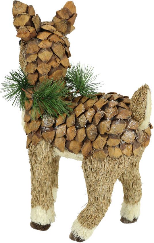 I.GE.A. Decoratief figuur Ree van raffia Decoratie cadeau decoratief decoratieobject ornament dierfiguur decoratiedier (1 stuk)