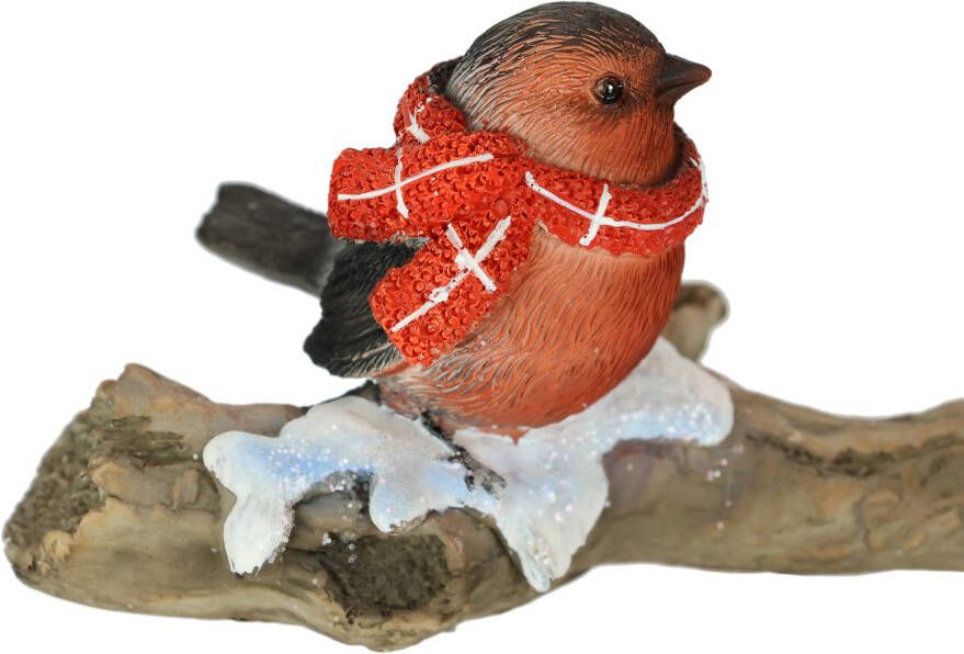 I.GE.A. Decoratief figuur Vogels op boomstam Dierfiguur op tak standbeeld herfstdecoratie winterdecoratie kerstdecoratie decor (1 stuk)