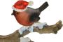 I.GE.A. Decoratief figuur Vogels op boomstam Dierfiguur op tak standbeeld herfstdecoratie winterdecoratie kerstdecoratie decor (1 stuk) - Thumbnail 3