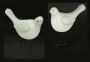I.GE.A. Kerstfiguur Vogel aus Terrakotta mit Glitzer 2er Set weiß Höhe ca. 18 cm (set 2 stuks) - Thumbnail 2
