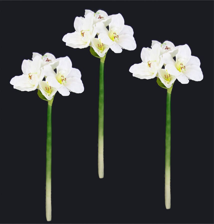 I.GE.A. Kunstbloem Amaryllis Kunst-stielbloem 3-delige set (3 stuks)