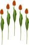 I.GE.A. Kunstbloem Real Touch Tulpen set van 5 kunst-tulpenknoppen kunstbloemen snijbloem (5 stuks) - Thumbnail 2