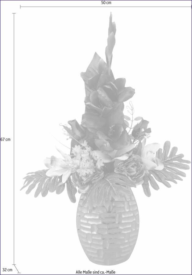I.GE.A. Kunstplant Arrangement gladiool rozen in vaas (1 stuk)