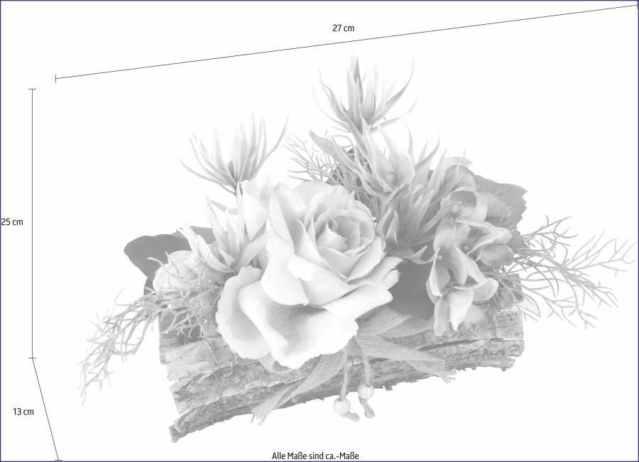 I.GE.A. Kunstplant Bloemstuk roos in kuip (1 stuk)