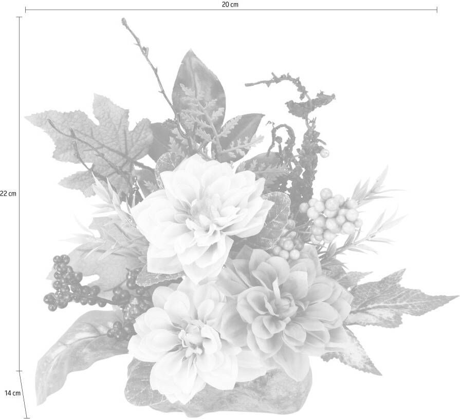 I.GE.A. Kunstplant Dahlia bloemstuk op steen (1 stuk)