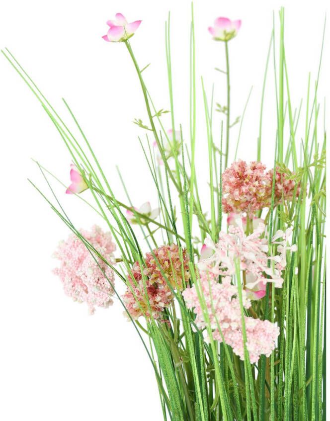 I.GE.A. Kunstplant Künstlicher Grasbund mit Blüten